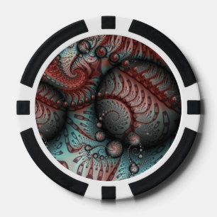 Abstrakte lebhafte Fantasy-Fraktal-Kunst Braun Bla Pokerchips
