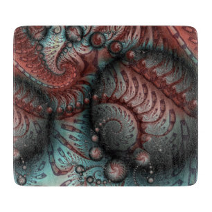 Abstrakte lebhafte Fantasy-Fraktal-Kunst Braun Bla Schneidebrett