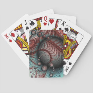 Abstrakte lebhafte Fantasy-Fraktal-Kunst Braun Bla Spielkarten