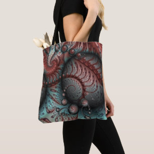 Abstrakte lebhafte Fantasy-Fraktal-Kunst Braun Bla Tasche