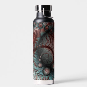 Abstrakte lebhafte Fantasy-Fraktal-Kunst Braun Bla Trinkflasche
