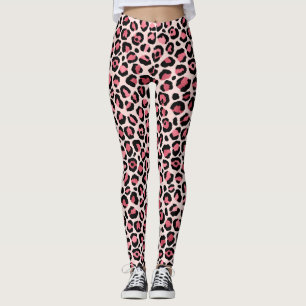 Abstrakte Leggings mit exklusivem rosa Leopard