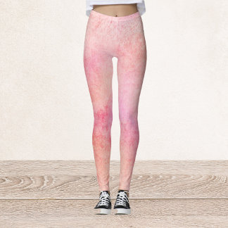 Abstrakte Leggings mit Pfirsich und Rosa