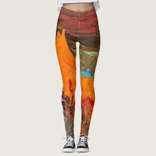 Abstrakte Leggings "Orange Burst"
