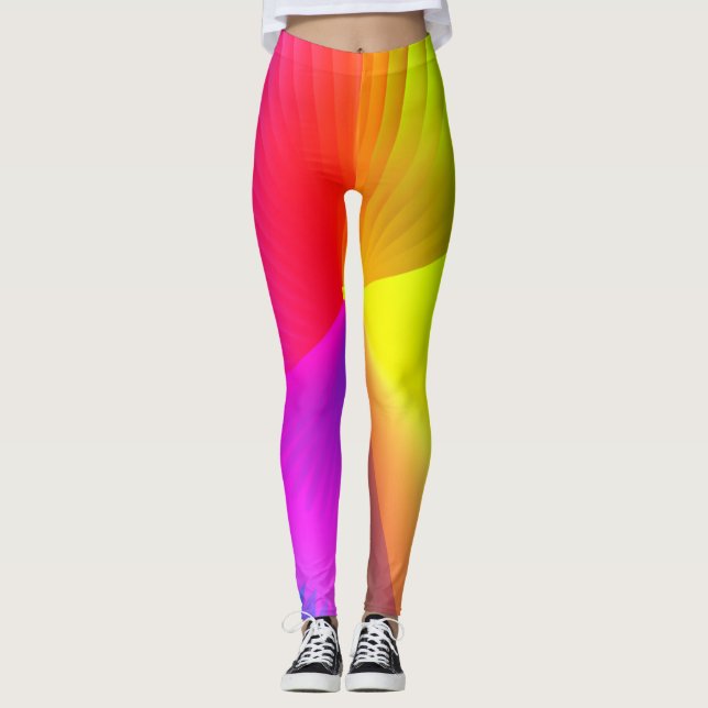 Abstrakte Leggings von Rainbow (Vorderseite)