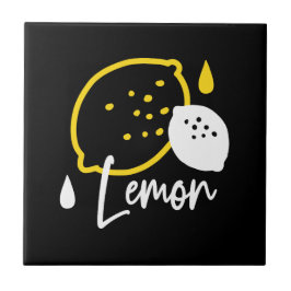 Abstrakte Lemon Illustration - Frische Zitrusfrüch Fliese