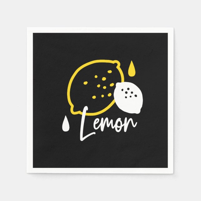 Abstrakte Lemon Illustration - Frische Zitrusfrüch Serviette (Vorderseite)
