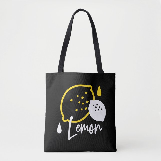 Abstrakte Lemon Illustration - Frische Zitrusfrüch Tasche (Vorderseite)