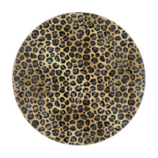ABSTRAKTE LEOPARD GOLD TRAY CUTTING BOARD SCHNEIDEBRETT