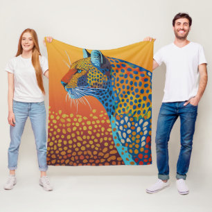 Abstrakte Leopard Kunst Fleecedecke