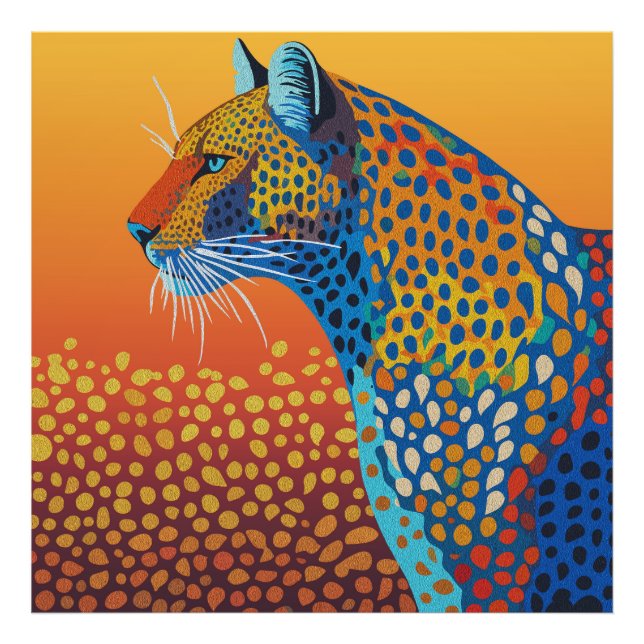 Abstrakte Leopard Kunst Fotodruck (Vorne)