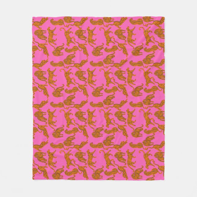 Abstrakte Leoparden mit roten Lippen und Gewinnver Fleecedecke (Vorderseite)