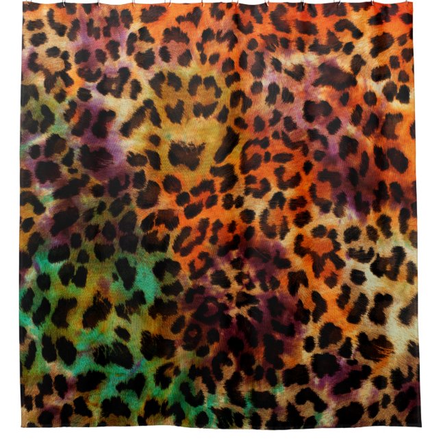 abstrakte Leopardenstruktur Duschvorhang (Vorderseite)