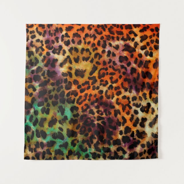 abstrakte Leopardenstruktur Wandteppich (Vorderseite)