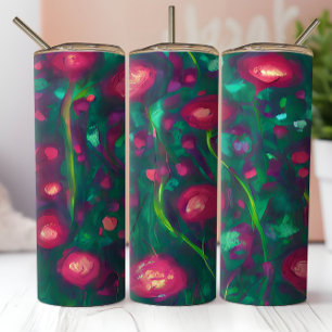 Abstrakte leuchtend rote Rosen individuell anpassb Aufkleber