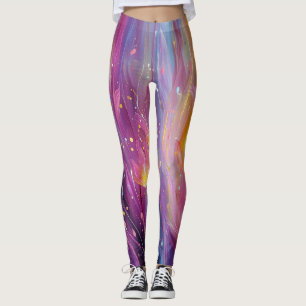 Abstrakte leuchtende Blumenexplosion Leggings