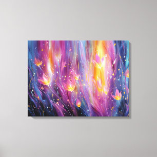 Abstrakte leuchtende Blumenexplosion Leinwanddruck