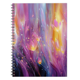 Abstrakte leuchtende Blumenexplosion Notizblock