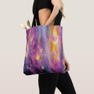 Abstrakte leuchtende Blumenexplosion Tasche