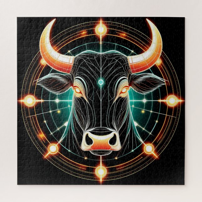 Abstrakte leuchtende Taurus-Illustration (Vertikal)
