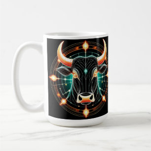 Abstrakte leuchtende Taurus-Illustration Kaffeetasse
