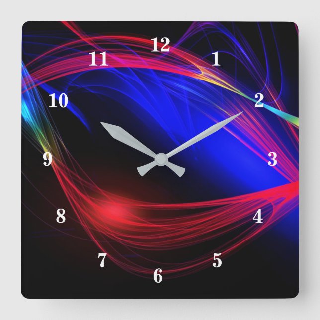 Abstrakte Lichter - Schönheit Quadratische Wanduhr (Vorderseite)