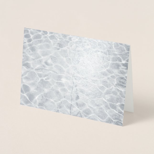 Abstrakte Lichtreflektionen auf Silberwasser Folienkarte (Vorderseite)