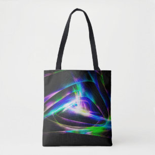 Abstrakte Lichtwellen und schwarze Hintergrundabst Tasche