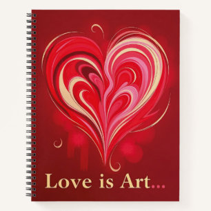 Abstrakte Liebe Herz Romantische Kunst Notizbuch