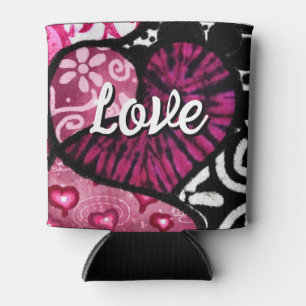 Abstrakte Liebe Herzrosa florale Polka Dosen Schwa Dosenkühler