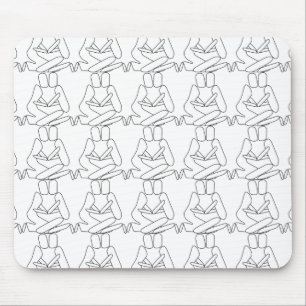 Abstrakte Liebe, schwarze Kontur Mousepad