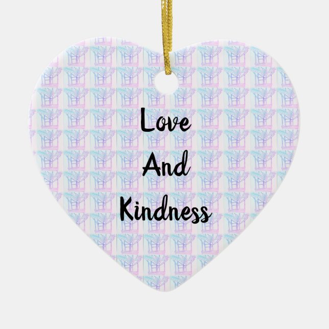 Abstrakte Liebe und Freundlichkeit miteinander ver Keramik Ornament (Vorne)