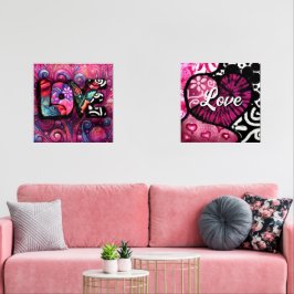 Abstrakte Liebe Word Graffiti Valentine Bilderwand Sets