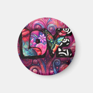 Abstrakte Liebe Word Graffiti Valentine Magnet