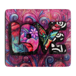 Abstrakte Liebe Word Graffiti Valentine Schneidebrett