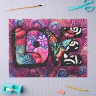 Abstrakte Liebe Word Graffiti Valentine Seidenpapier