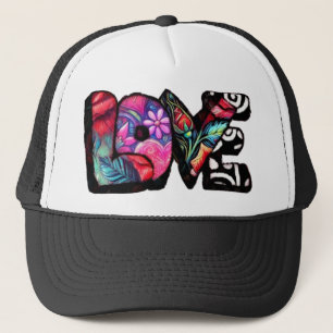Abstrakte Liebe Word Graffiti Valentine Truckerkappe