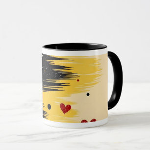 Abstrakte Liebesherzen Pinselstrich Tasse