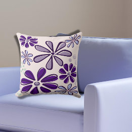 Abstrakte Lila Blume Doodle Kissen