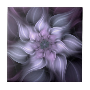 Abstrakte lila Blume, violettes Blumenthema Fliese