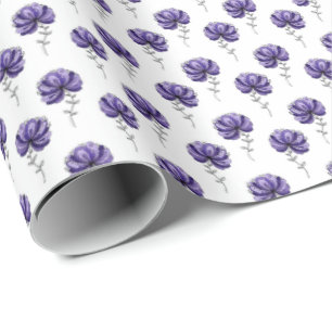 Abstrakte lila Blumen-Doodle-Kunst Geschenkpapier
