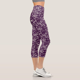Abstrakte lila Caprihosen für jeden Anlass Capri Leggings