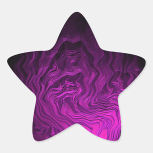 Abstrakte Lila Drahtkunst Stern-Aufkleber