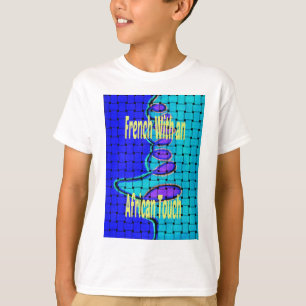 Abstrakte Lila Form des Blue African Woven T-Shirt