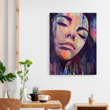 Abstrakte Lila Frauenkristlerin Kunstdruckerei