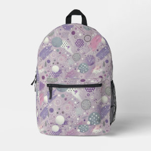 Abstrakte Lila Kreise mit Farbstreifen Bedruckter Rucksack