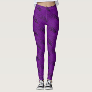 Abstrakte Lila Linien Modernes Schwarz Leggings