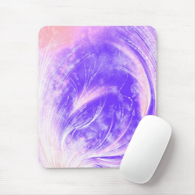 Abstrakte Lila Lüster und Glühwürmchen Mousepad (Mit Mouse)