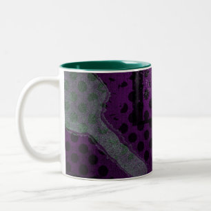 Abstrakte Lila Metallic Grunge Keramik Tasse
