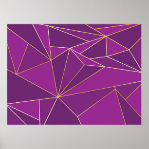 Abstrakte lila Polygon künstlerische Geometrie mit Poster